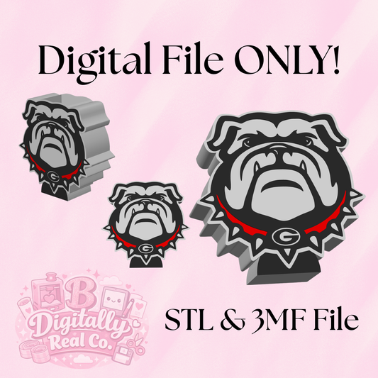 Georgia Bulldogs Pen Holder STL & 3MF | UGA Desk Organizer 3D Print File | Bulldog Pencil Holder | Digital Download