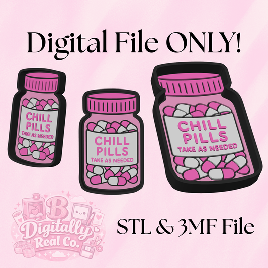 Chill Pills Trinket Tray STL & 3MF File | Funny Catch All Tray | Take As Needed | Desk Organizer | 3D Print File | Digital Download