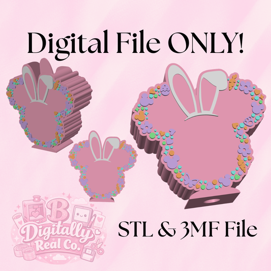 Easter Bunny Mouse Soap Holder STL | Cute Spring Soap Dish 3D Print File | Bunny Ear Decor | Digital Download