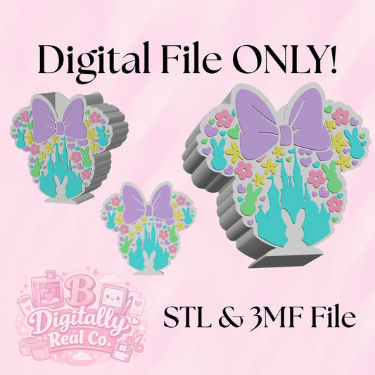 Easter Bunny Bow Mouse Pen Holder STL | Cute Spring Desk Organizer 3D Print File | Bunny & Floral Design | Digital Download