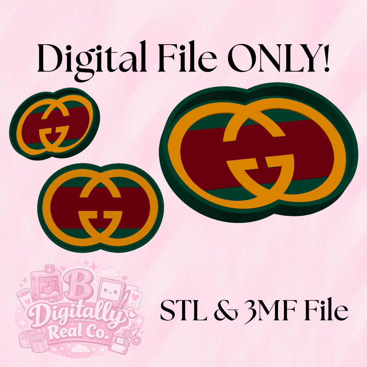 Gucci Designer Inspired GG Trinket Tray STL & 3MF File | Luxury Catch All Tray | Vanity Decor | 3D Print File | Digital Download