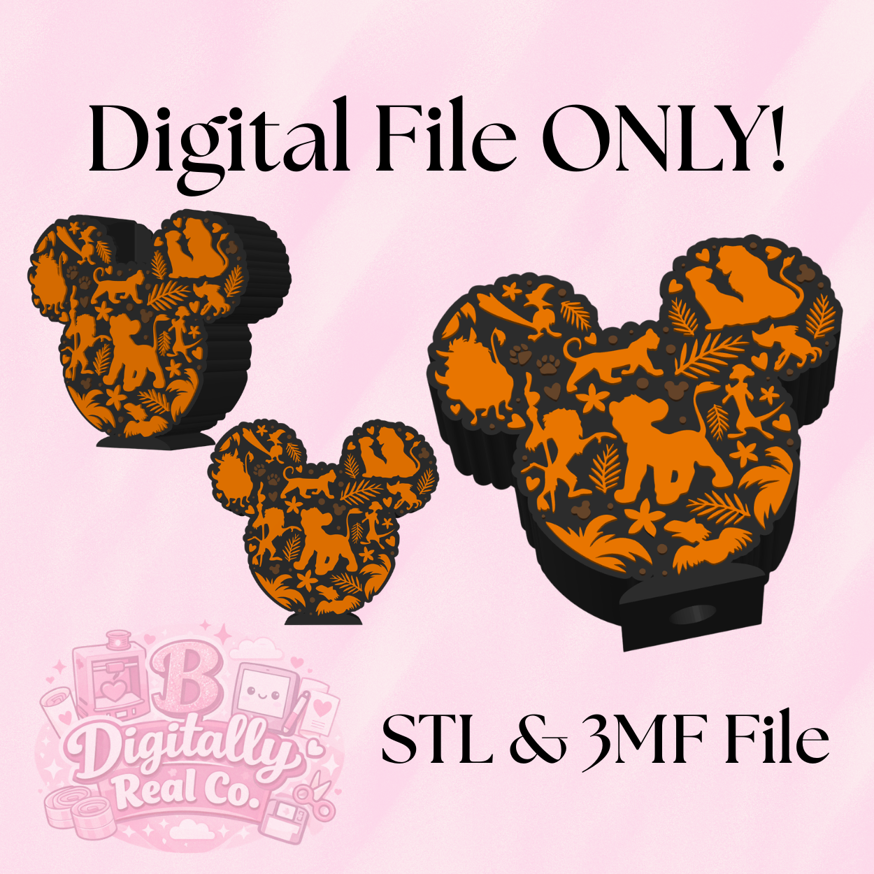 Lion King Soap Holder STL File | Safari Mouse Ear Soap Holder | Bath & Body Works Soap Holder 3D Print | Lion King Bathroom Decor | Digital STL 3MF File