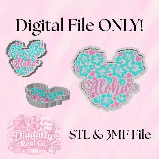 Aloha Mouse Inspired Trinket Tray – 3D Print Digital File | STL & 3MF Included | Tropical Jewelry Dish | Floral Mouse Catch All Tray