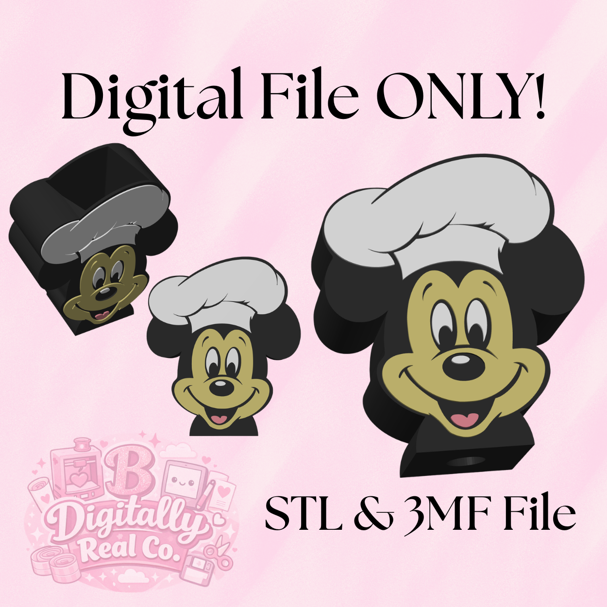 Mouse Chef Soap Holder – STL & 3MF Digital File | Kitchen Bathroom Decor | 3D Print Soap Stand | Digital Download ONLY