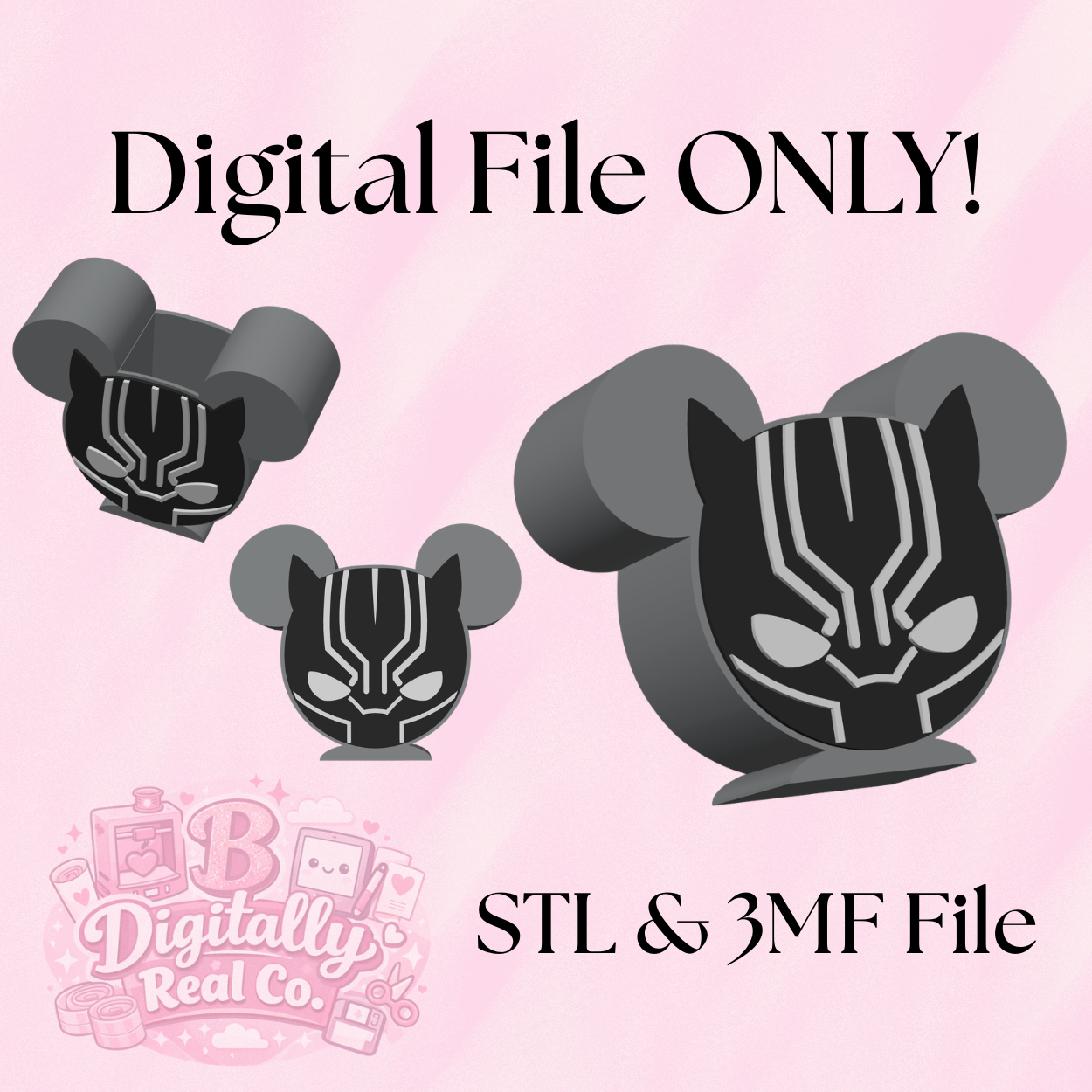 Superhero Inspired Pen Holder – STL & 3MF Digital File | Panther Mask Desk Organizer | 3D Print File ONLY