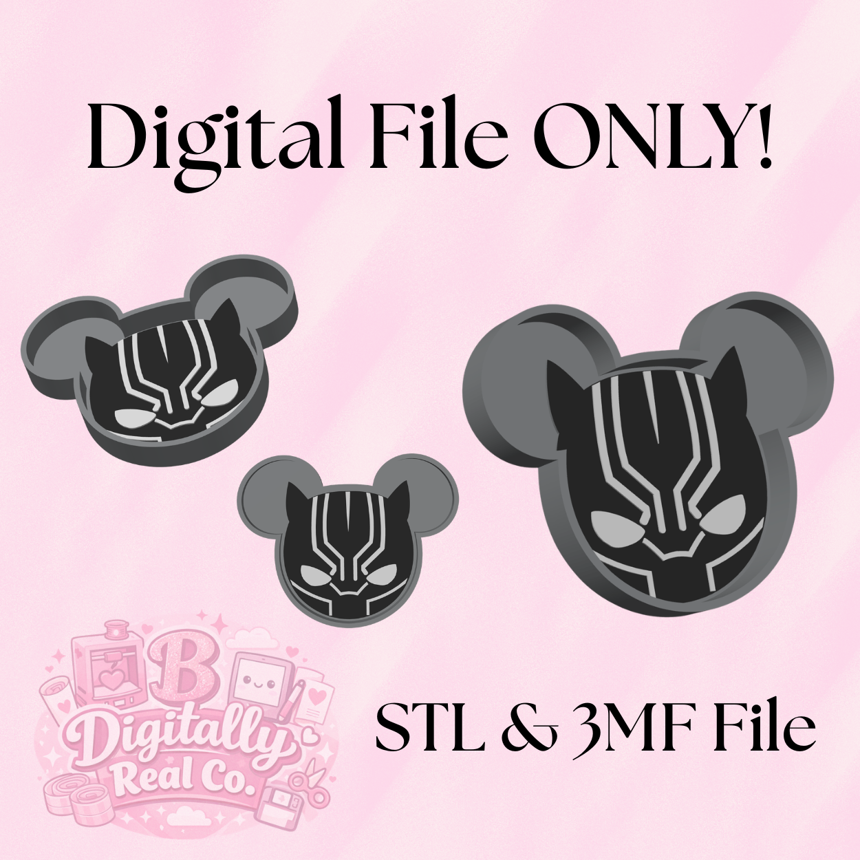Superhero Inspired Trinket Tray – STL & 3MF Digital File | Panther Mask Catch All Tray | 3D Print File ONLY