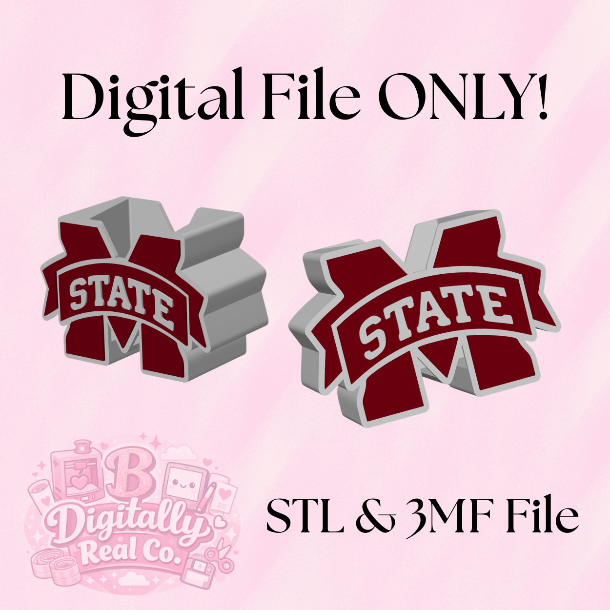 Mississippi State Soap Holder STL | MS State Bathroom Decor | 3D Print Soap Stand | College Bathroom Organizer | STL & 3MF Digital Download