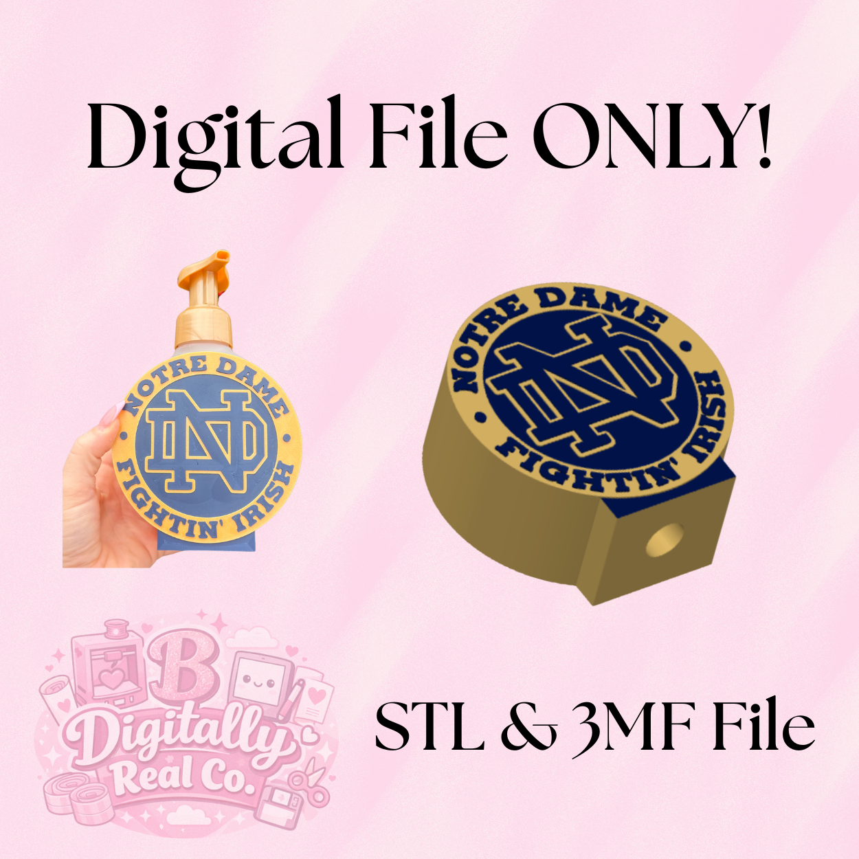 Notre Dame Fighting Irish Soap Holder – Digital File ONLY – STL & 3MF – 3D Print