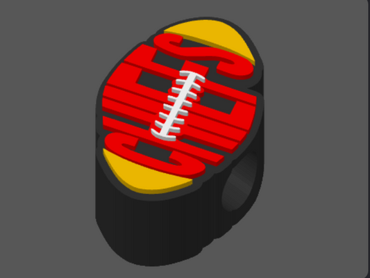KC Chiefs Football Straw Topper 3D Print File (STL and 3MF Digital Download) Stanley & Regular Size