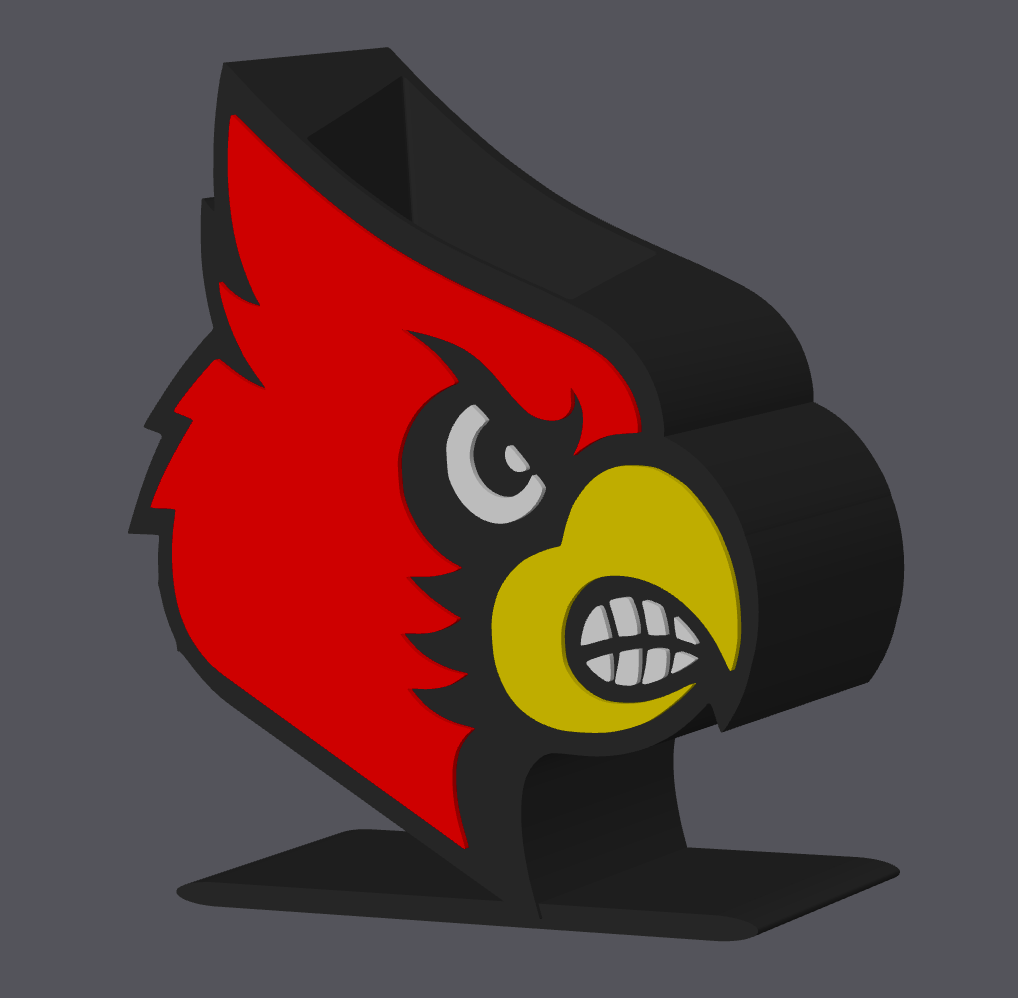 Louisville Cardinal Bird Soap Holder 3D Print File | College Football Decor (STL & 3MF File)