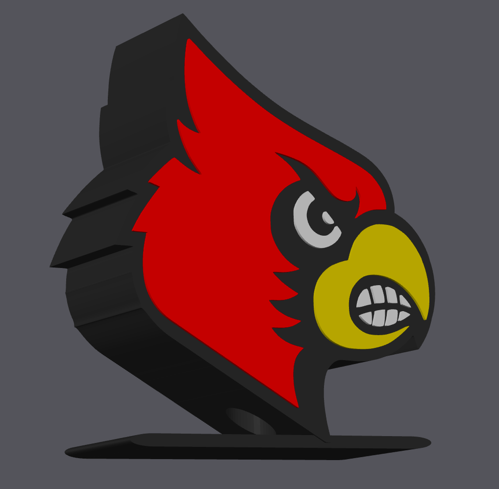 Louisville Cardinal Bird Soap Holder 3D Print File | College Football Decor (STL & 3MF File)