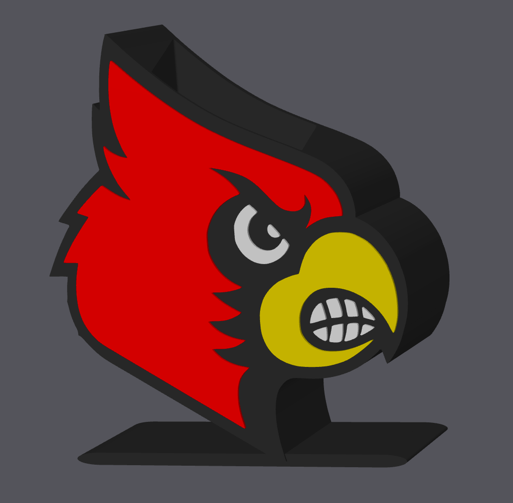 Louisville Cardinal Bird Soap Holder 3D Print File | College Football Decor (STL & 3MF File)
