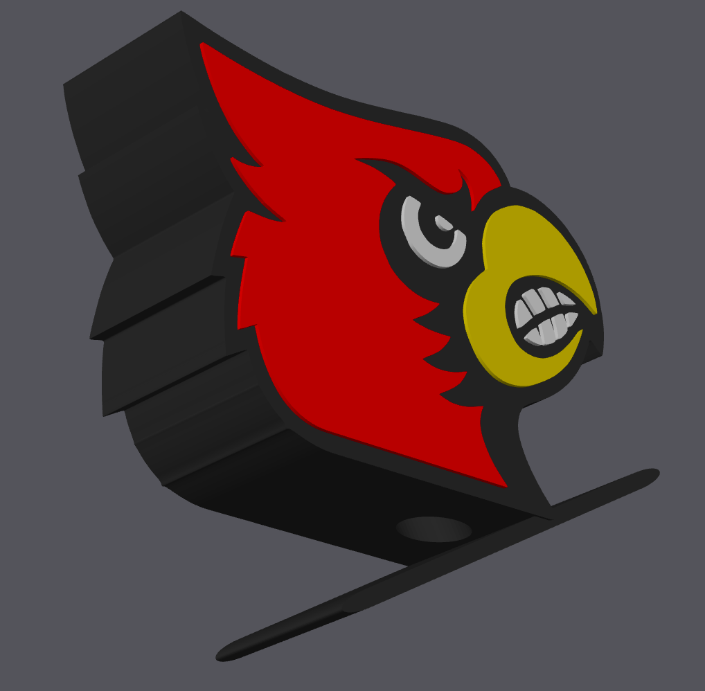 Louisville Cardinal Bird Soap Holder 3D Print File | College Football Decor (STL & 3MF File)