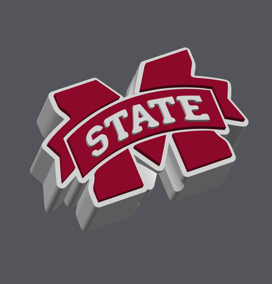 Mississippi State Straw Topper Digital File | Regular & Stanley Size | STL & 3MF Download | 8mm & 10mm Straw Cap | 3D Print File Only