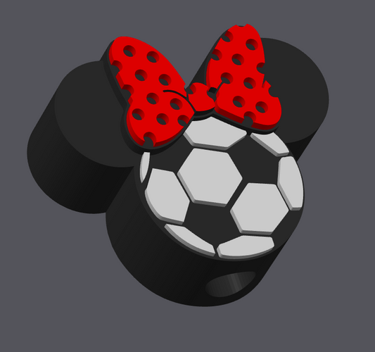 Soccer Girl Mouse Inspired Straw Topper | 3D Print Digital File | 8mm & 10mm Included | STL & 3MF | Sports Cup Charm