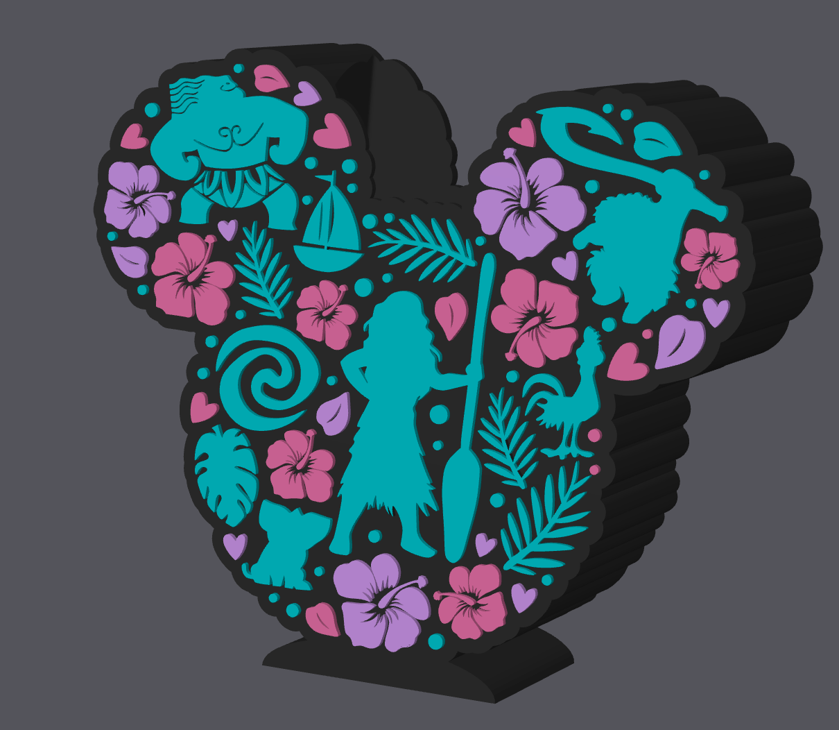 Island Princess Moana Inspired Soap Holder – Digital Download – STL & 3MF Files – 3D Print Bath & Body Works Holder – Tropical Bathroom Decor