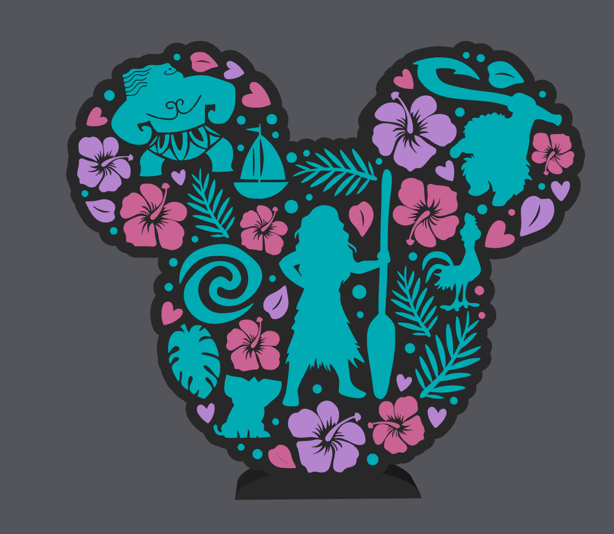 Island Princess Moana Inspired Soap Holder – Digital Download – STL & 3MF Files – 3D Print Bath & Body Works Holder – Tropical Bathroom Decor