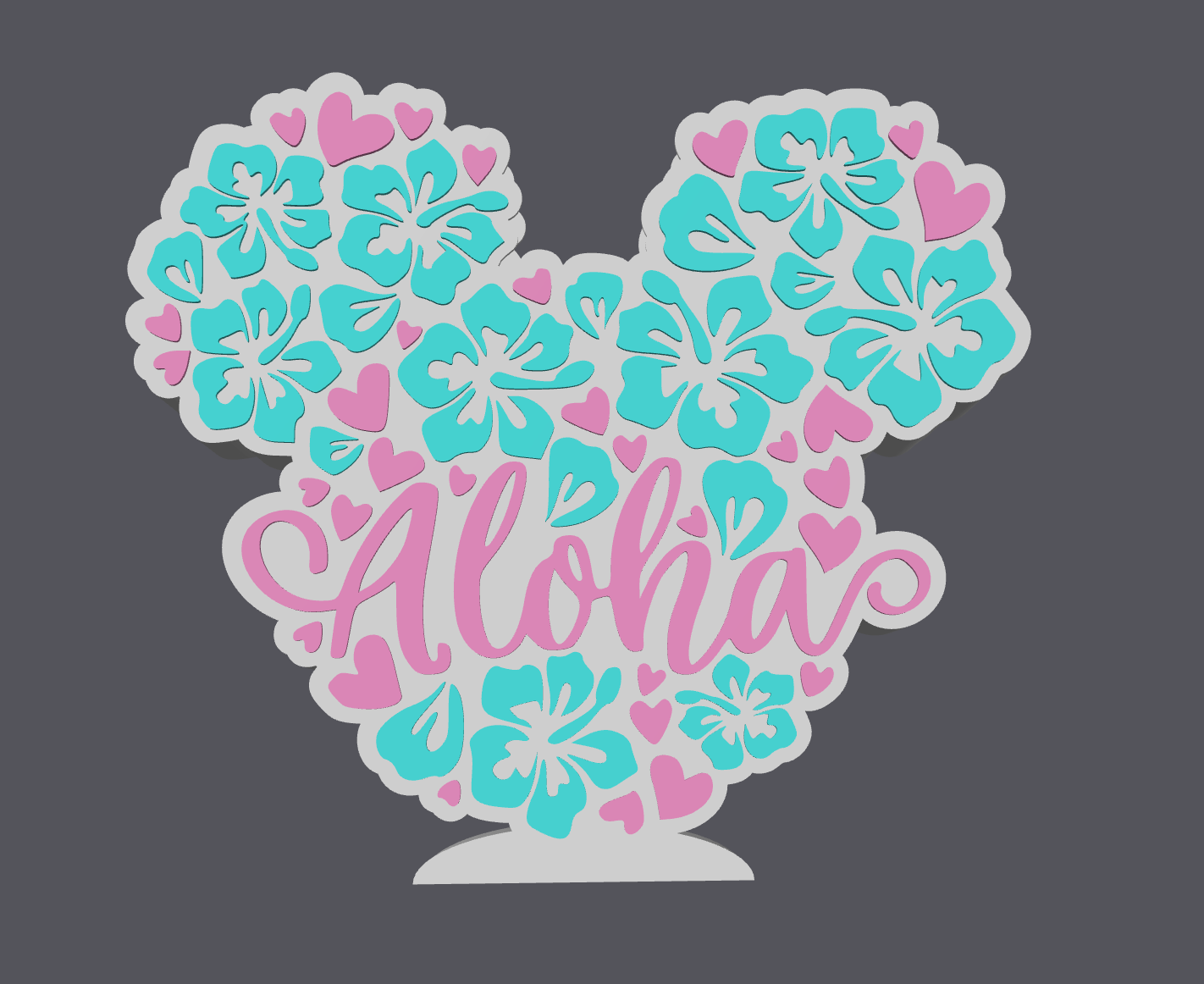 Aloha Mouse Inspired Pen Holder – 3D Print Digital File | STL & 3MF Included | Tropical Desk Organizer | Floral Mouse Office Decor
