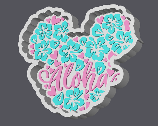 Aloha Mouse Inspired Trinket Tray – 3D Print Digital File | STL & 3MF Included | Tropical Jewelry Dish | Floral Mouse Catch All Tray