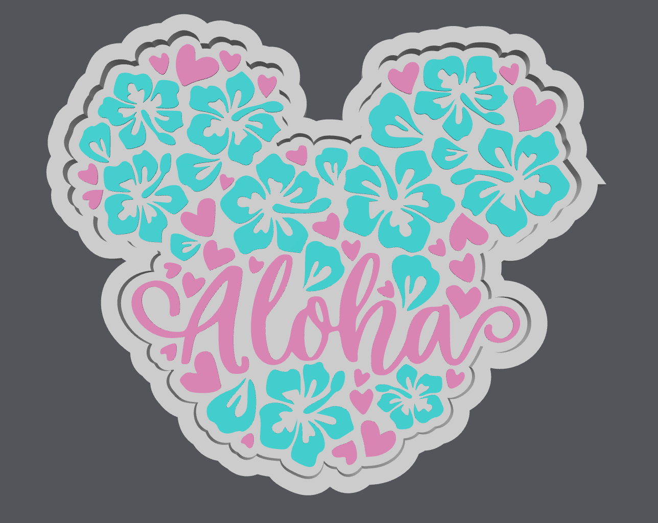 Aloha Mouse Inspired Trinket Tray – 3D Print Digital File | STL & 3MF Included | Tropical Jewelry Dish | Floral Mouse Catch All Tray