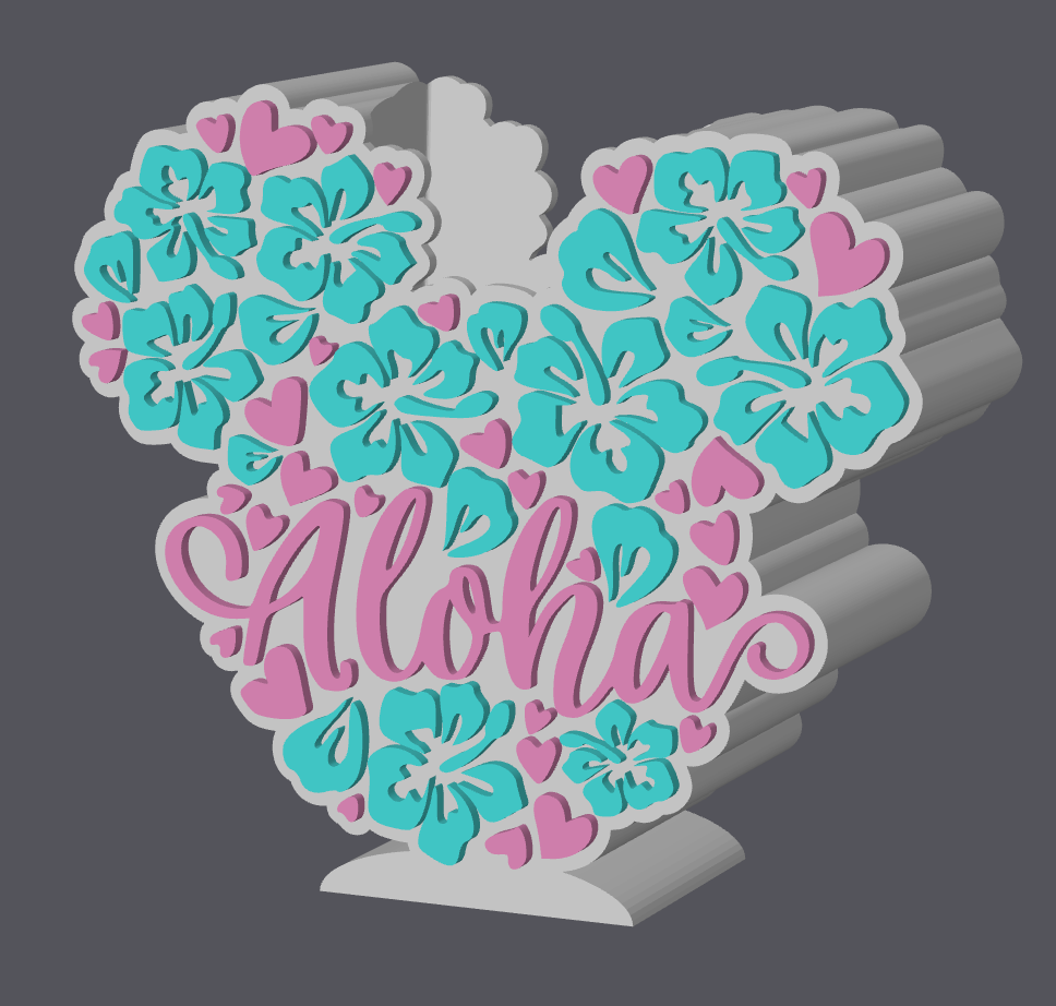 Aloha Mouse Inspired Soap Holder – 3D Print Digital File | STL & 3MF Included | Tropical Floral Bathroom Decor | Mouse Style Soap Stand