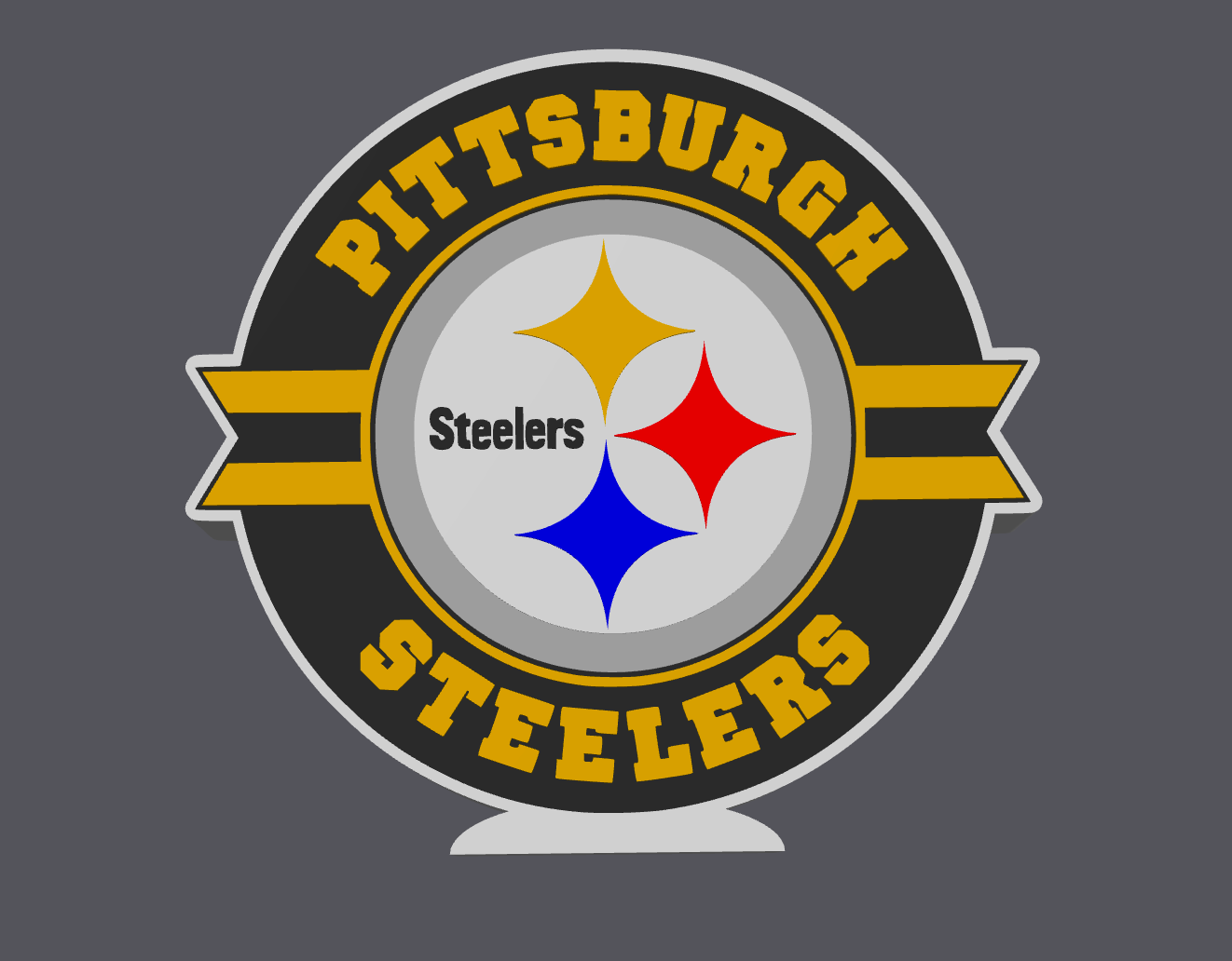 Pittsburgh Football Pen Holder | 6 Color 3MF + STL | Digital Download | Desk Organizer | 3D Print File