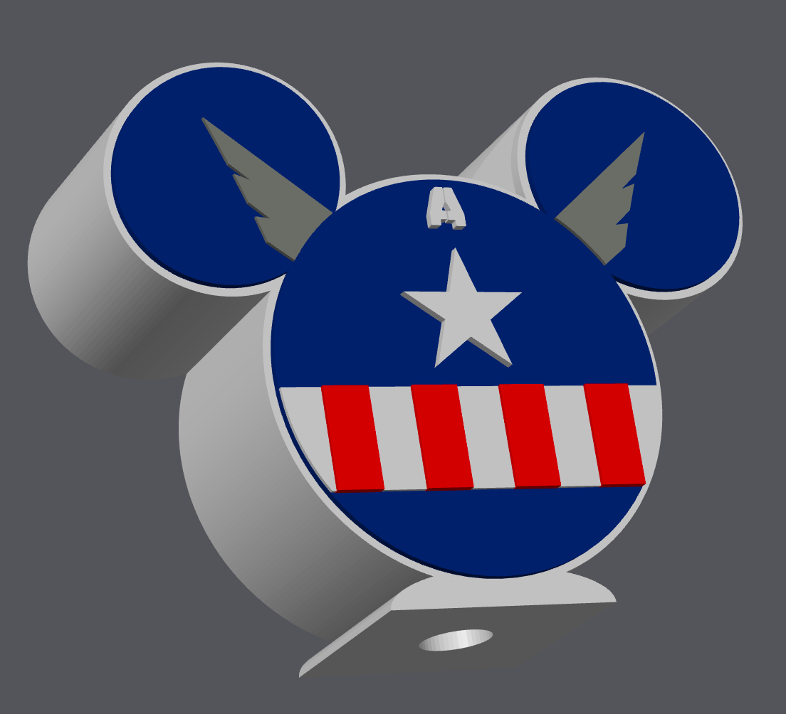 Superhero Inspired Soap Holder – STL & 3MF Digital File | Patriotic Mouse Ear Bathroom Decor | 3D Print File ONLY