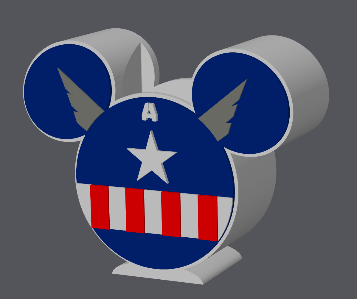 Superhero Inspired Soap Holder – STL & 3MF Digital File | Patriotic Mouse Ear Bathroom Decor | 3D Print File ONLY