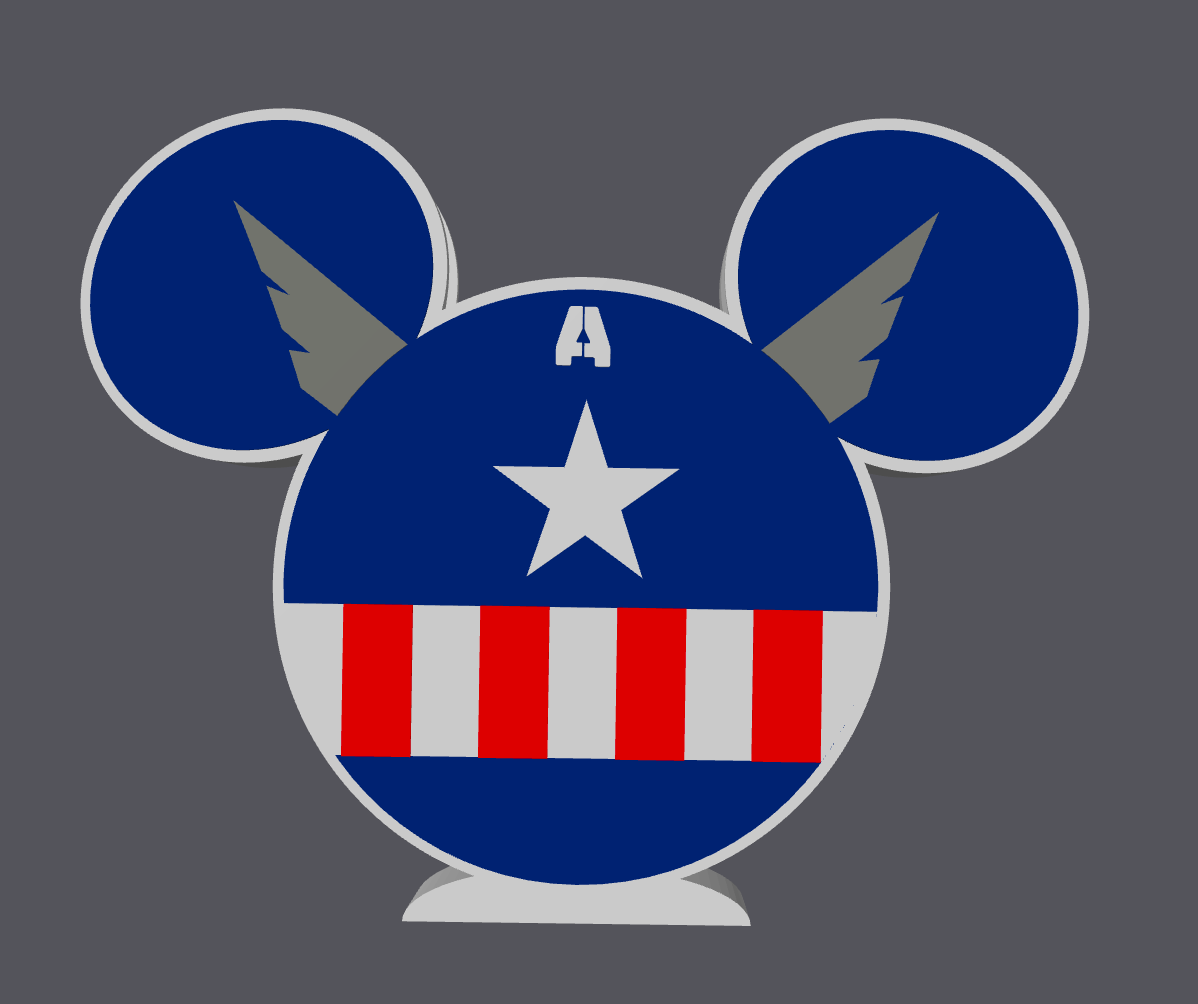Superhero Inspired Soap Holder – STL & 3MF Digital File | Patriotic Mouse Ear Bathroom Decor | 3D Print File ONLY