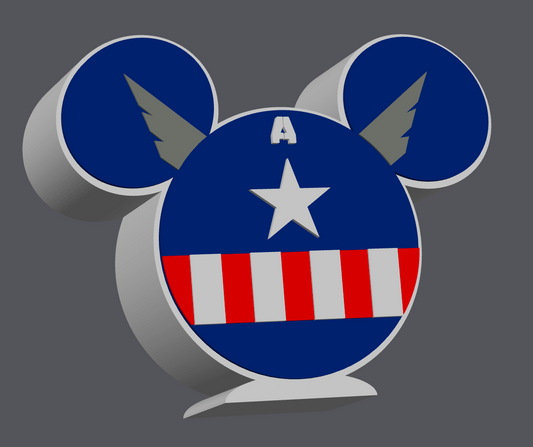 Superhero Inspired Pen Holder – STL & 3MF Digital File | Patriotic Mouse Ear Desk Organizer | 3D Print File ONLY