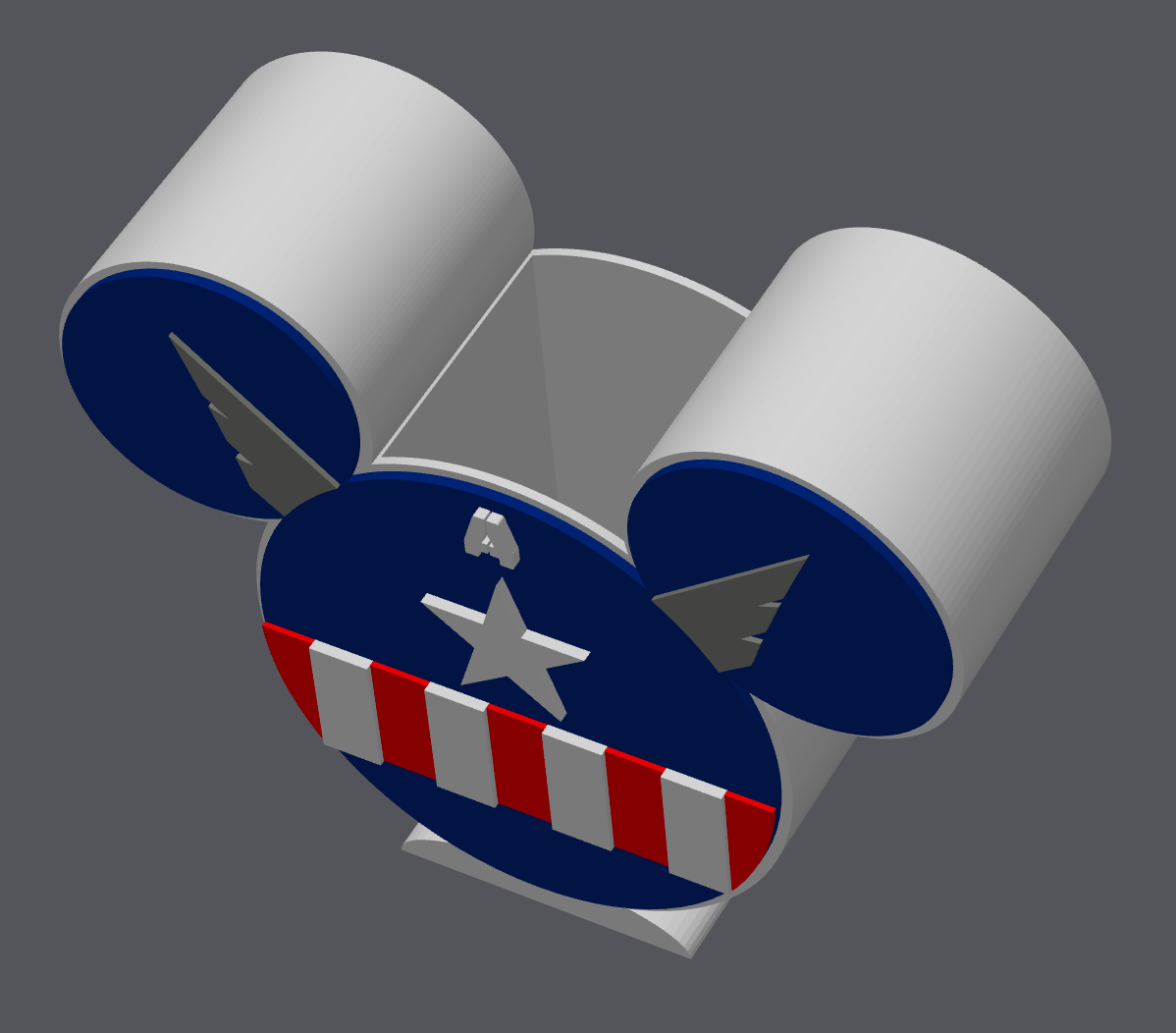 Superhero Inspired Pen Holder – STL & 3MF Digital File | Patriotic Mouse Ear Desk Organizer | 3D Print File ONLY