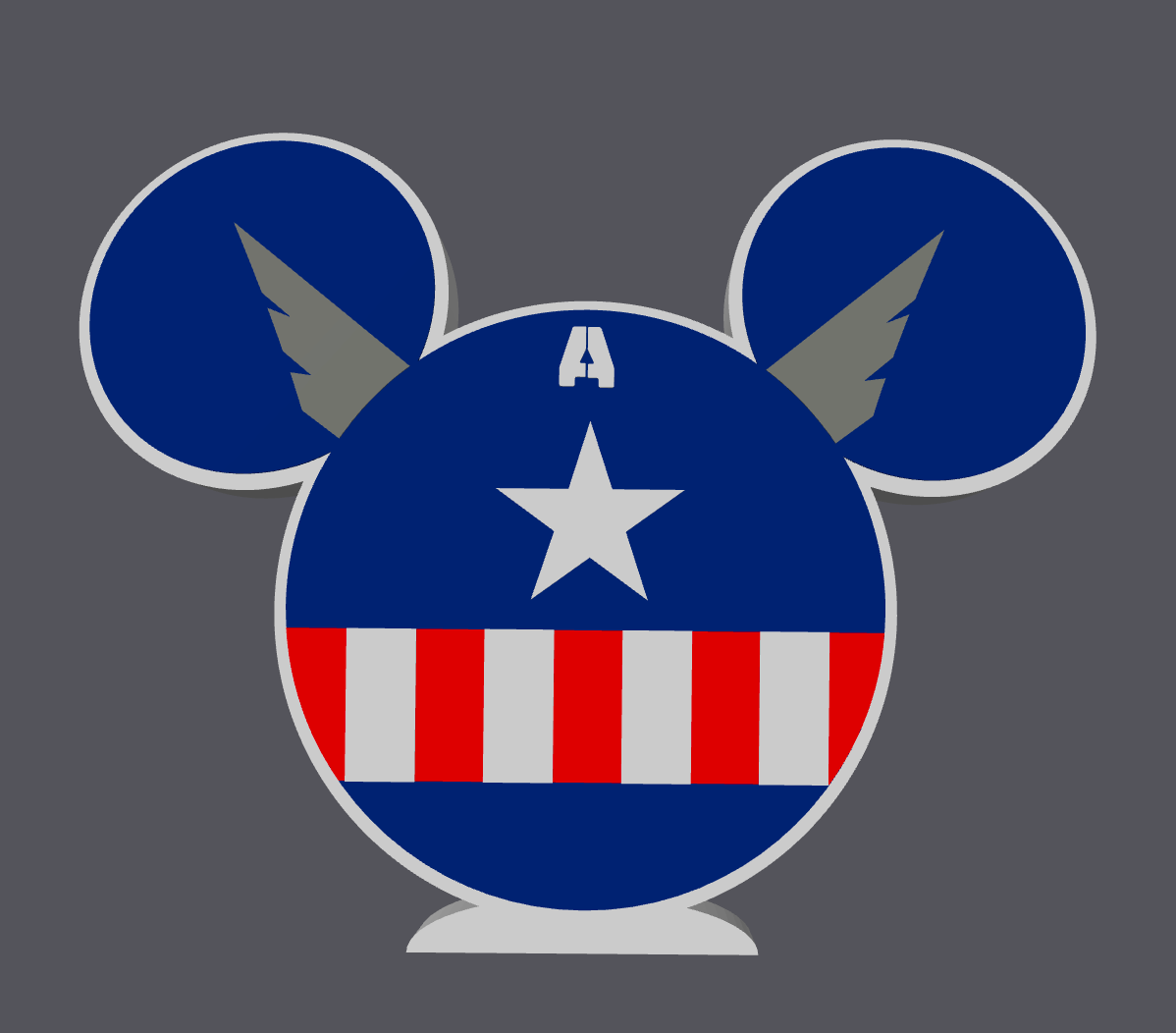 Superhero Inspired Pen Holder – STL & 3MF Digital File | Patriotic Mouse Ear Desk Organizer | 3D Print File ONLY