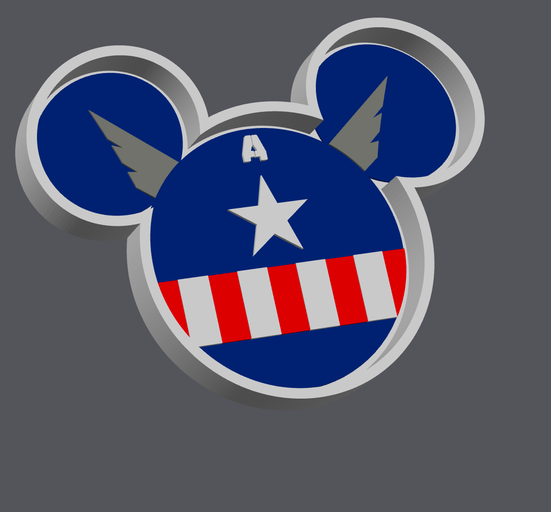 Superhero Inspired Trinket Tray – STL & 3MF Digital File | Patriotic Catch All Tray | Mouse Ear Decor | 3D Print File ONLY