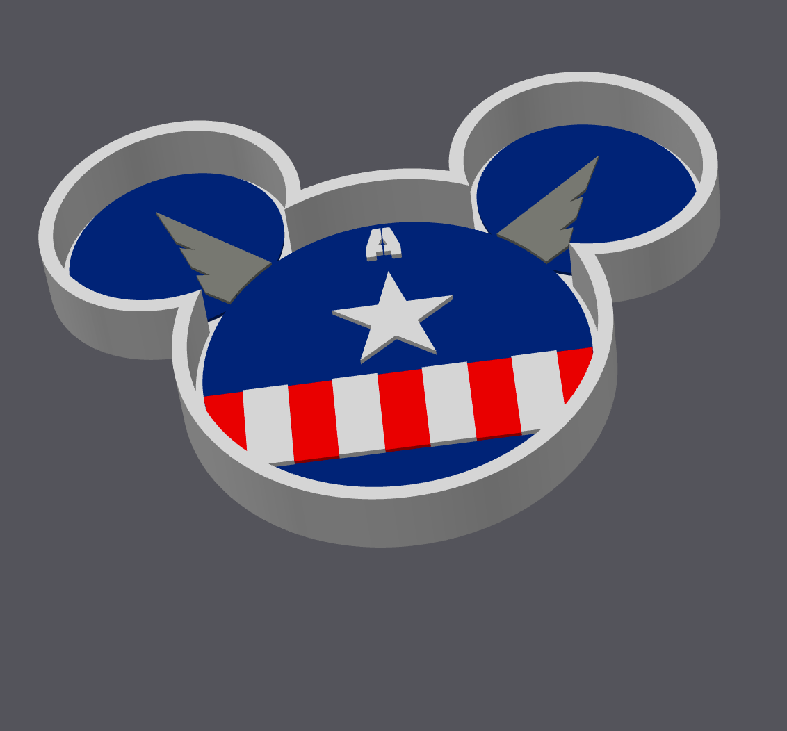 Superhero Inspired Trinket Tray – STL & 3MF Digital File | Patriotic Catch All Tray | Mouse Ear Decor | 3D Print File ONLY