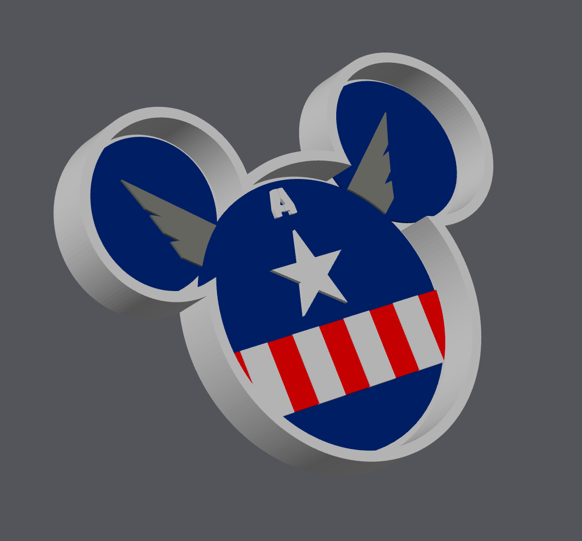 Superhero Inspired Trinket Tray – STL & 3MF Digital File | Patriotic Catch All Tray | Mouse Ear Decor | 3D Print File ONLY