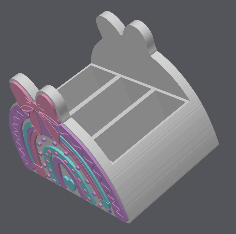 Rainbow Pencil Holder STL File | Bow Rainbow Pen Holder 3D Print | Cute Desk Organizer for Kids | Teacher Desk Decor | Digital Download STL 3MF