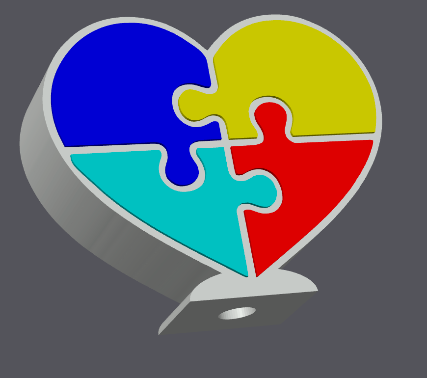 Autism Puzzle Heart Soap Holder STL & 3MF | Autism Awareness Bathroom Decor | Bath & Body Works Soap Holder | 3D Print File