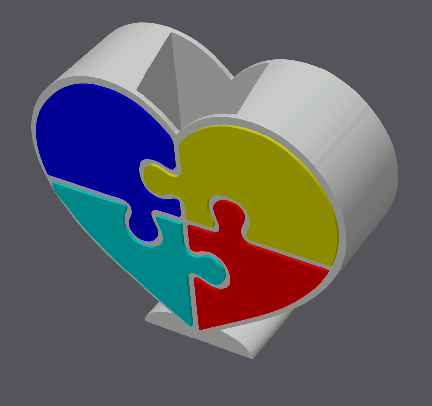 Autism Puzzle Heart Soap Holder STL & 3MF | Autism Awareness Bathroom Decor | Bath & Body Works Soap Holder | 3D Print File
