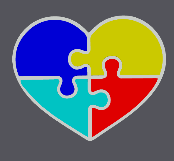 Autism Puzzle Heart Straw Topper STL & 3MF | Autism Awareness Cup Charm | Stanley Straw Topper | 3D Print File