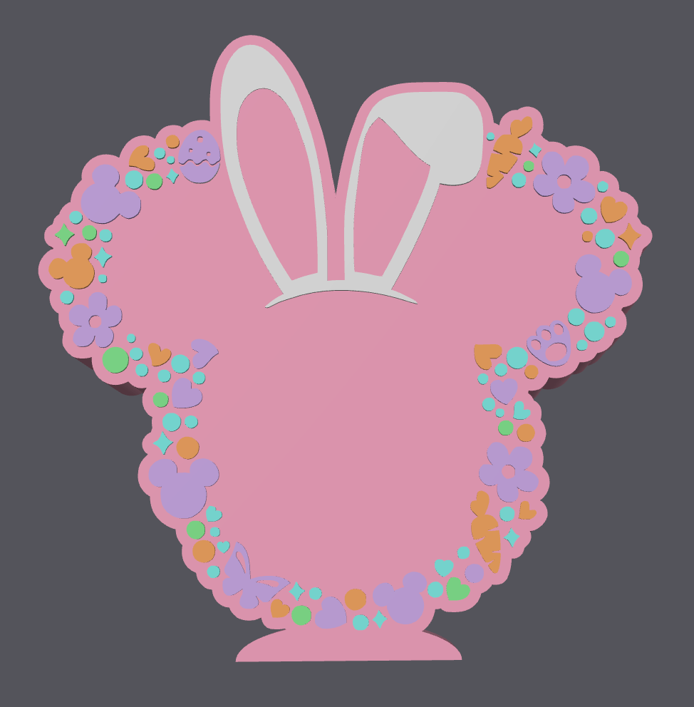 Easter Bunny Mouse Pen Holder STL | Cute Desk Organizer 3D Print File | Bunny Ear Pencil Holder | Digital Download