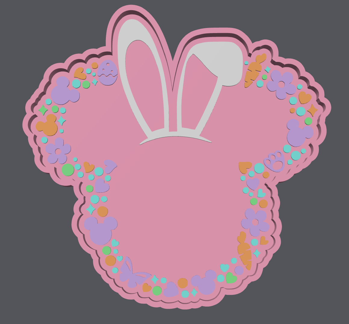 Easter Bunny Mouse Trinket Tray STL | Cute Jewelry Tray 3D Print File | Bunny Ear Catch-All Dish | Digital Download