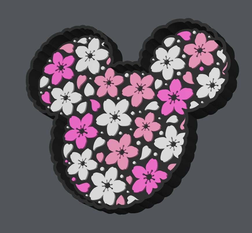 Cherry Blossom Mouse Trinket Tray STL & 3MF | Floral Jewelry Tray 3D Print File | Spring Catch All Dish | Digital Download