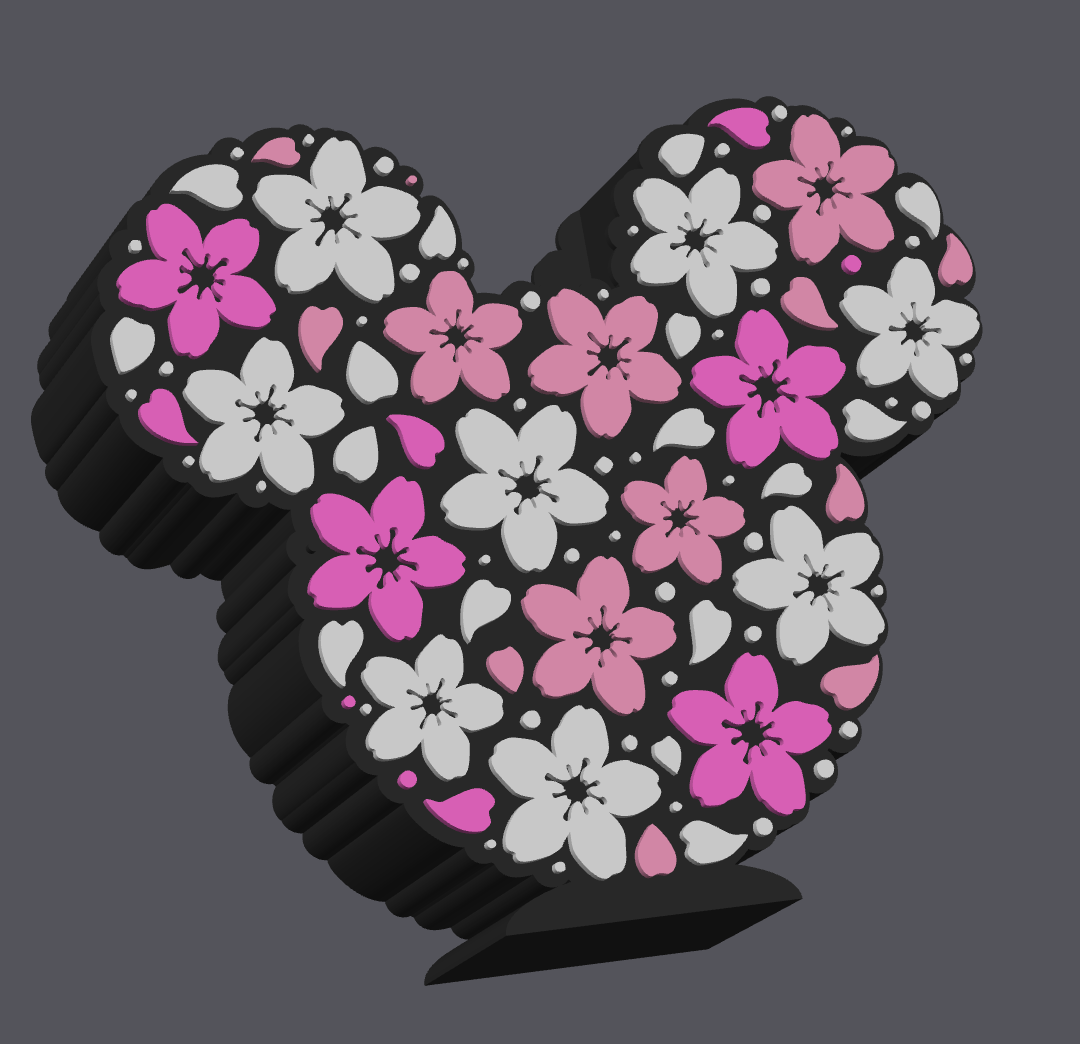 Cherry Blossom Mouse Pen Holder STL & 3MF | Floral Desk Organizer 3D Print File | Cute Spring Decor | Digital Download