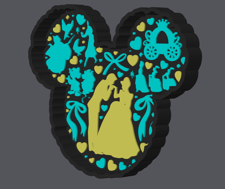 Cinderella Mouse Trinket Tray STL & 3MF | Princess Jewelry Tray 3D Print File | Fairytale Catch All Dish | Digital Download