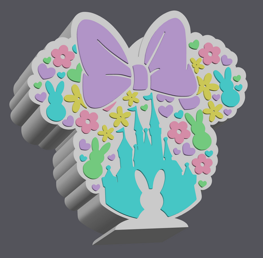 Easter Bunny Bow Mouse Pen Holder STL | Cute Spring Desk Organizer 3D Print File | Bunny & Floral Design | Digital Download