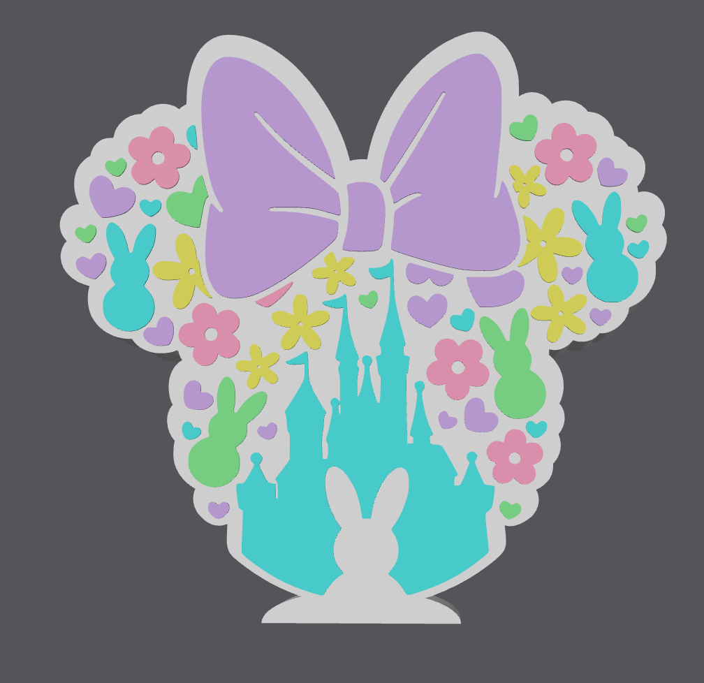 Easter Bunny Bow Mouse Pen Holder STL | Cute Spring Desk Organizer 3D Print File | Bunny & Floral Design | Digital Download