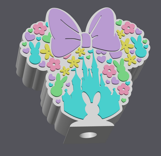 Easter Bunny Bow Mouse Soap Holder STL | Cute Spring Soap Dish 3D Print File | Bunny Floral Bathroom Decor | Digital Download
