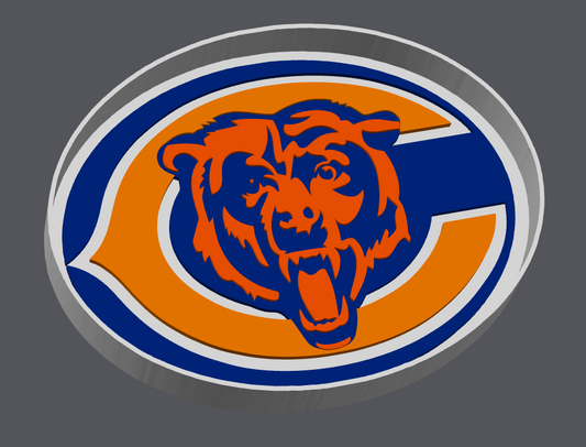 Chicago Bears Trinket Tray STL & 3MF | Football Catch All Tray 3D Print File | Bears Key Tray | Digital Download
