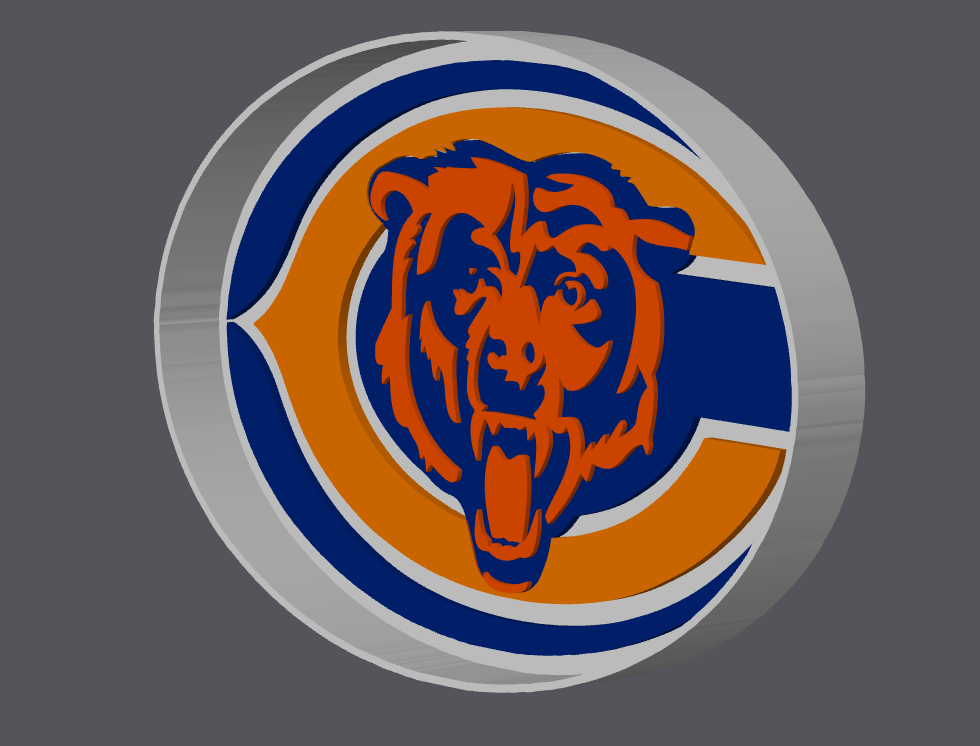 Chicago Bears Trinket Tray STL & 3MF | Football Catch All Tray 3D Print File | Bears Key Tray | Digital Download