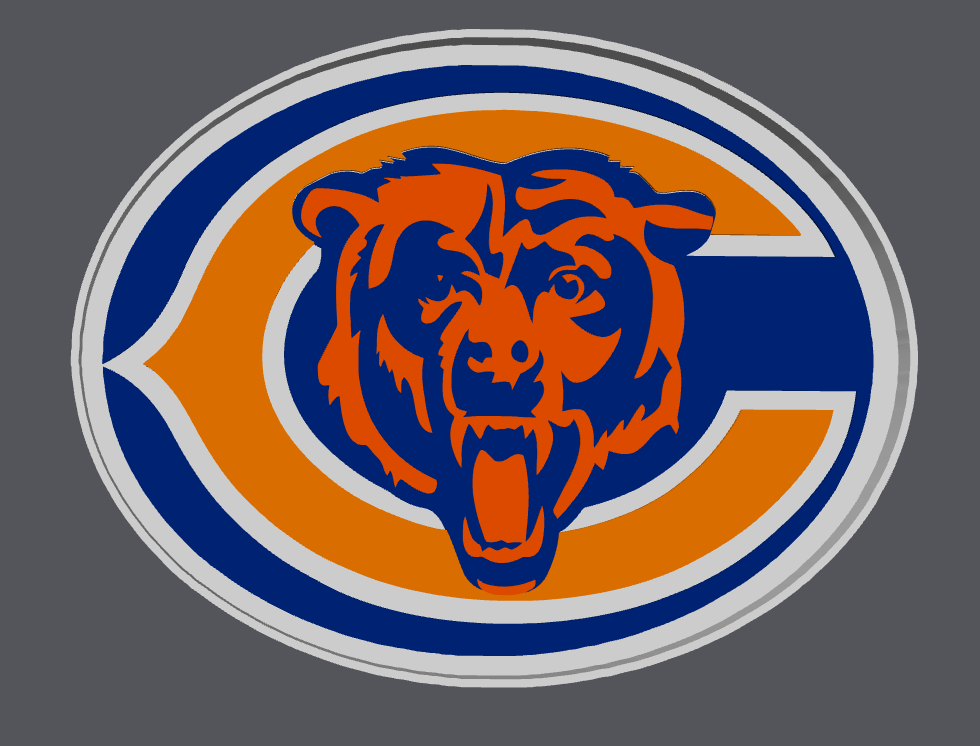 Chicago Bears Trinket Tray STL & 3MF | Football Catch All Tray 3D Print File | Bears Key Tray | Digital Download